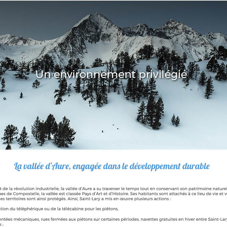 Page type Saint-Lary hiver Mégane HAMMOUM Webmaster Toulouse